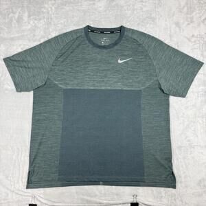 Nike Dri-Fit Running Tee Green Size XXL Performance Training Breathable Top Gym